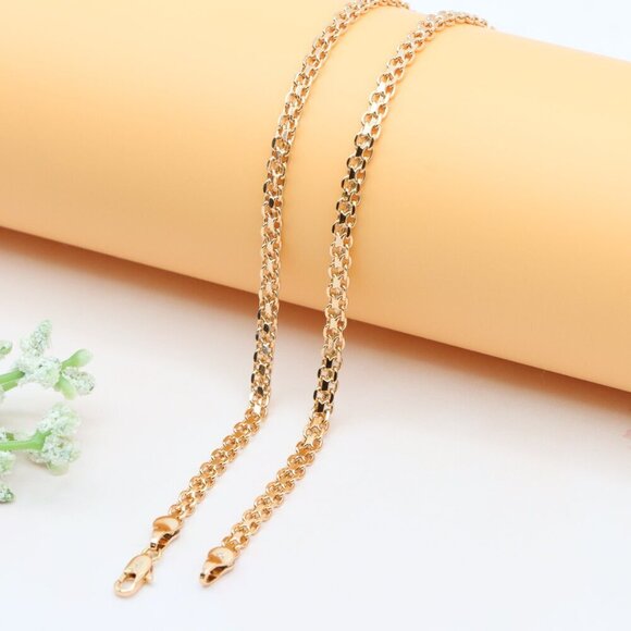 Elegant Rose Gold Plated Chain Necklace, XPNL0268 - Picture 12 of 12